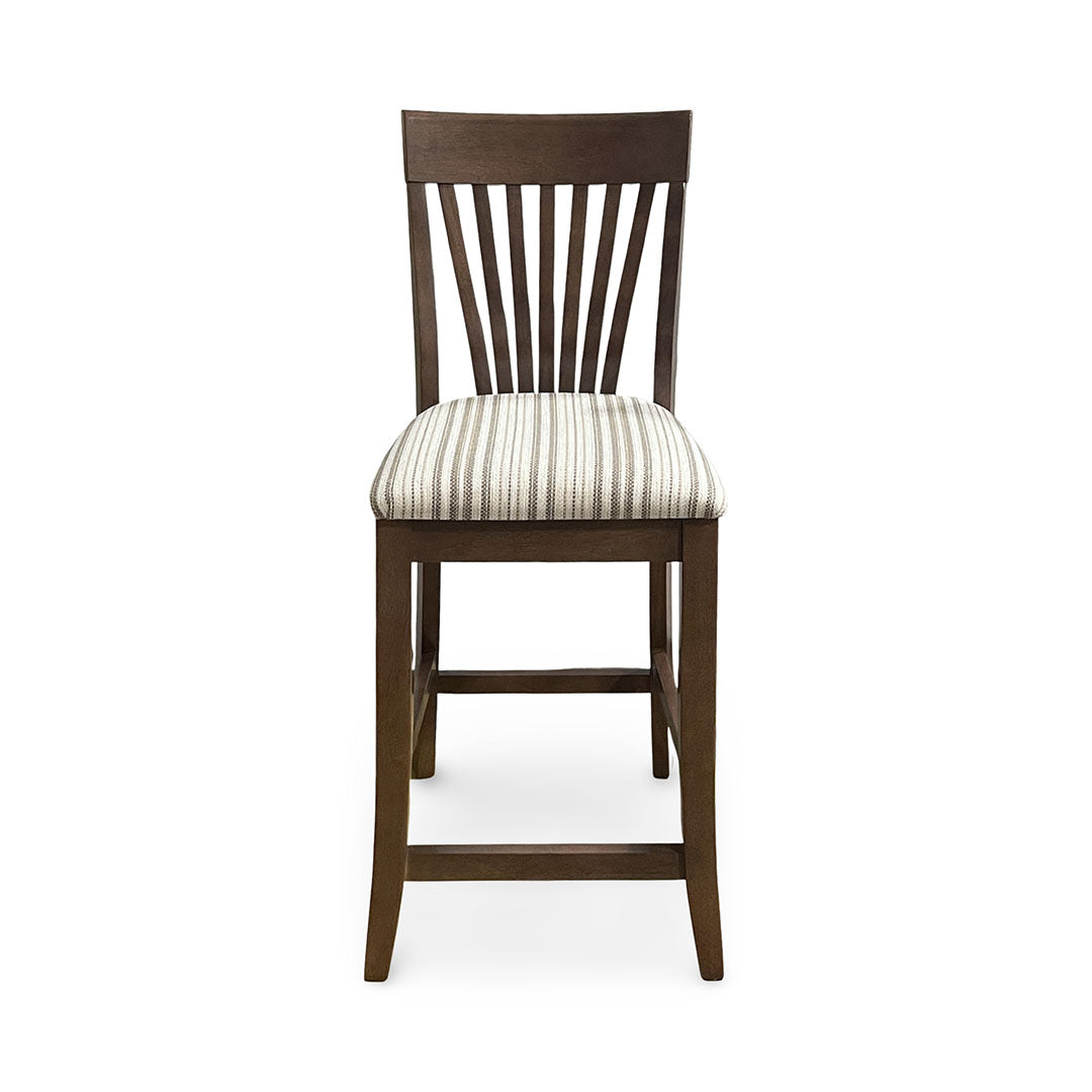 Amanda Upholstered Counter Stool from John Thomas (Whitewood IND) in Brown Solid Wood - Red finish