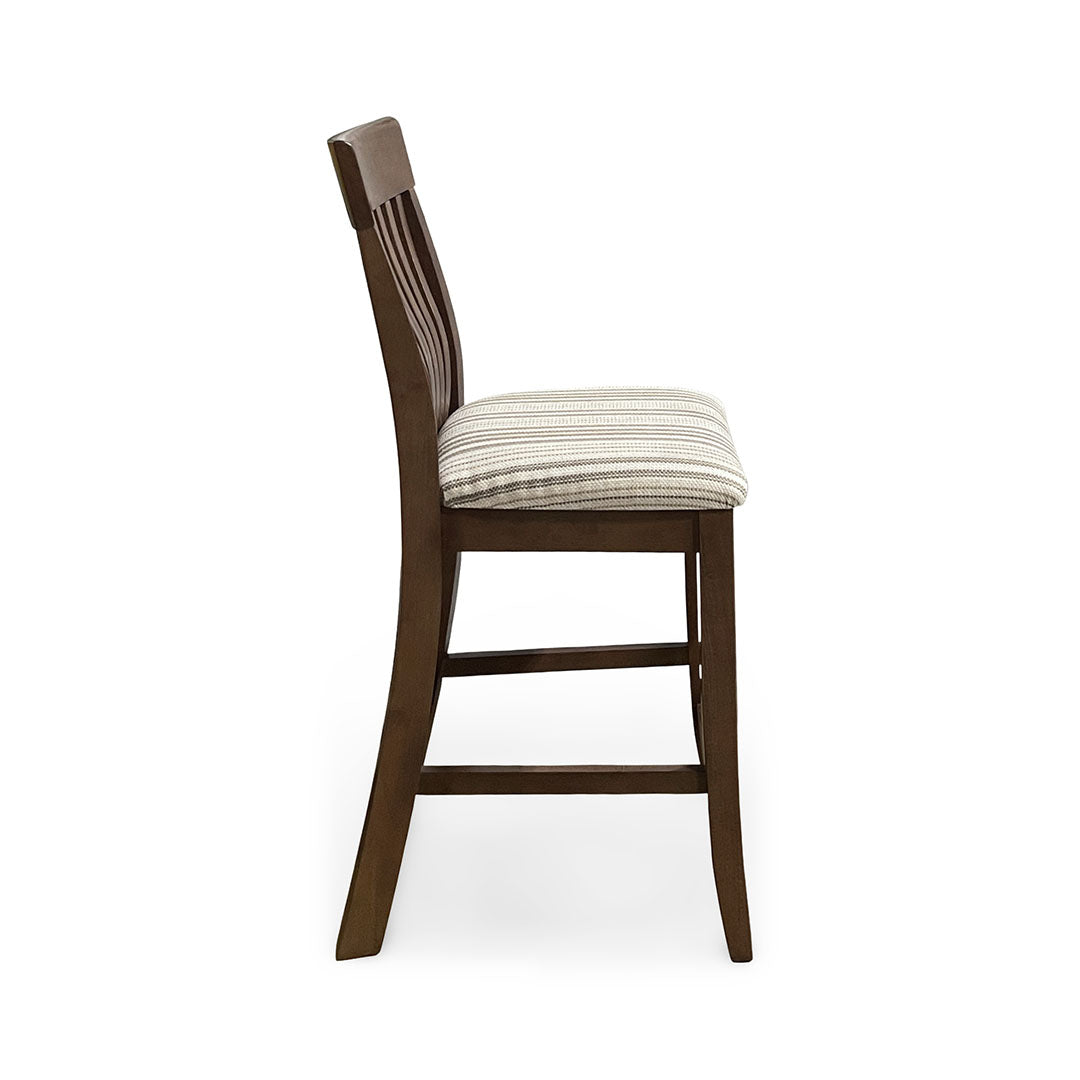 Amanda Upholstered Counter Stool from John Thomas (Whitewood IND) in Brown Solid Wood - Red finish