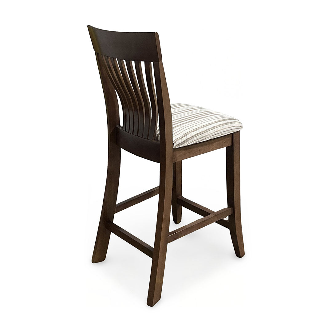 Amanda Upholstered Counter Stool from John Thomas (Whitewood IND) in Brown Solid Wood - Red finish