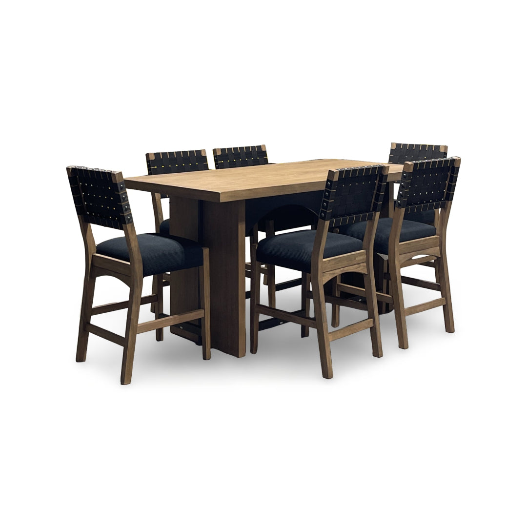 Juego de comedor de altura de mostrador en forma de arco (5 piezas) 