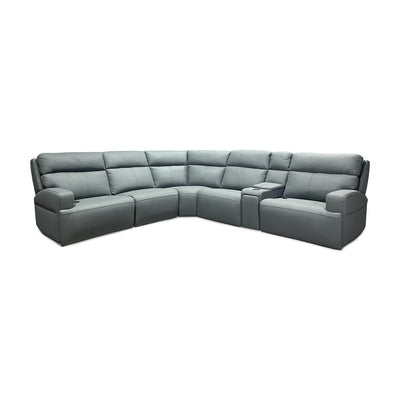 Ariel Leather Power Reclining Sectional with Heat & Massage