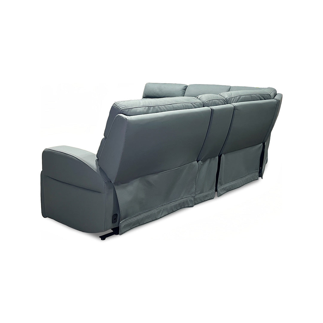 Ariel Leather Power Reclining Sectional with Heat & Massage