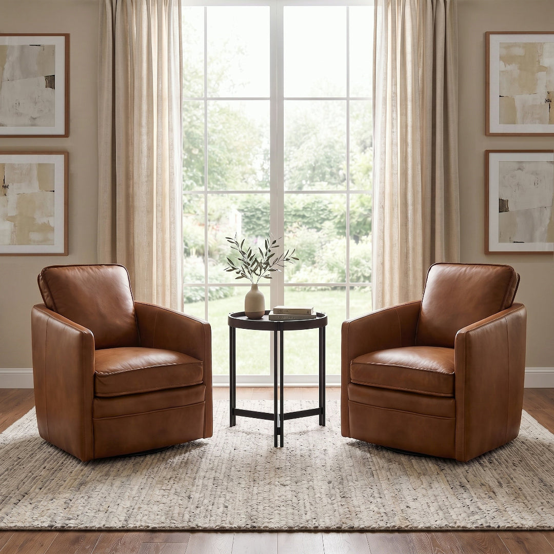 Art Leather Swivel Chair from Moto Motion with Swivel - Reclined position