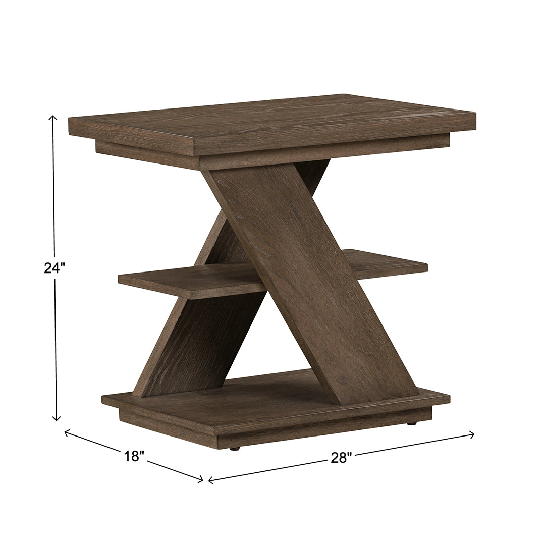 Aspen Sky Side Table from Liberty Furniture in Brown Veneer - Side view