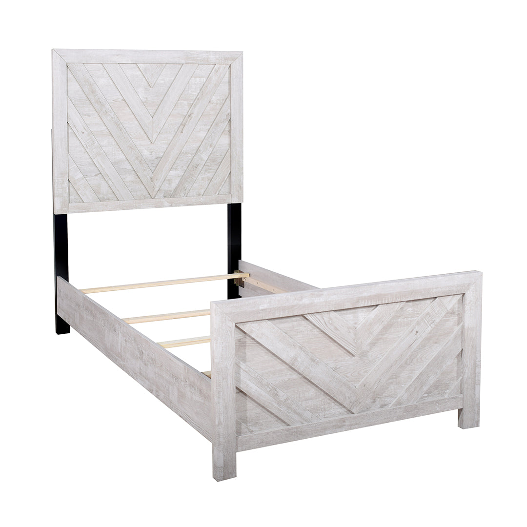White Cayne Bed from New Classic Home Furnishings Inc. - Alternate angle