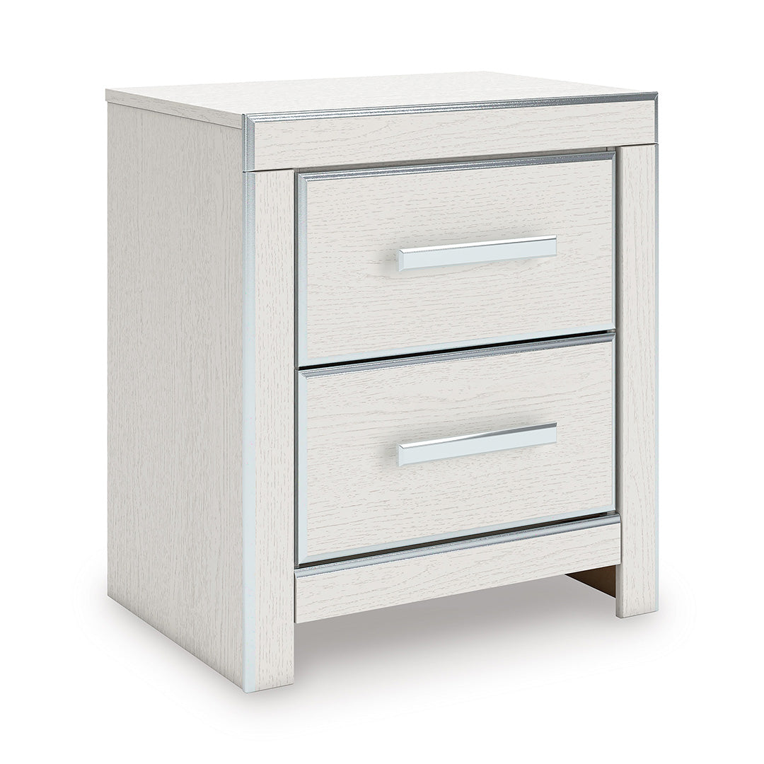 Zuraleus Nightstand from Signature Design by Ashley in White with USB Port - Angle view