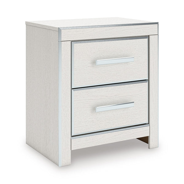 Zuraleus Nightstand from Signature Design by Ashley in White with USB Port - Angle view