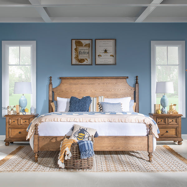 Cama con dosel de mercado vintage 