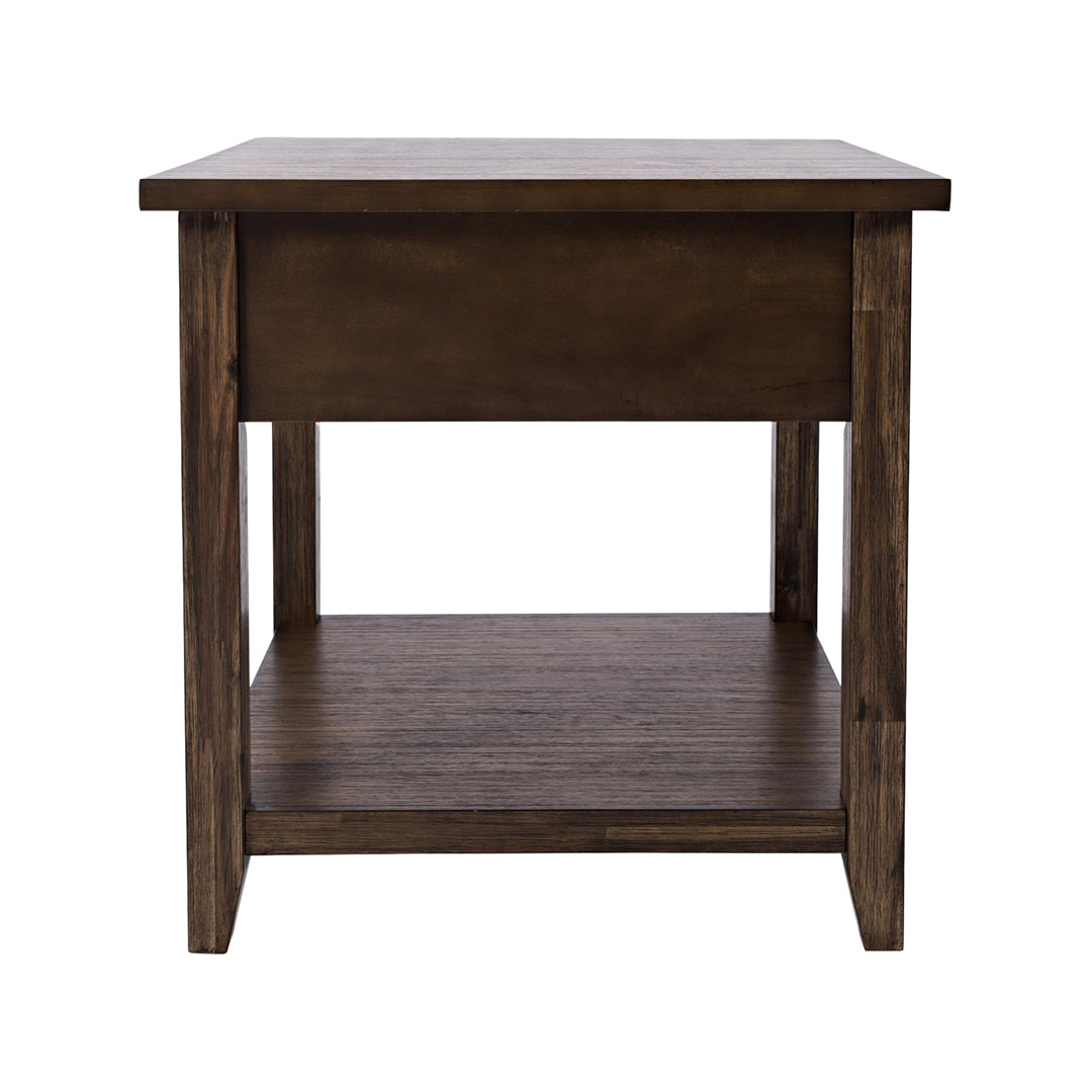 Brown Bakersfield End Table from Jofran - Detail view