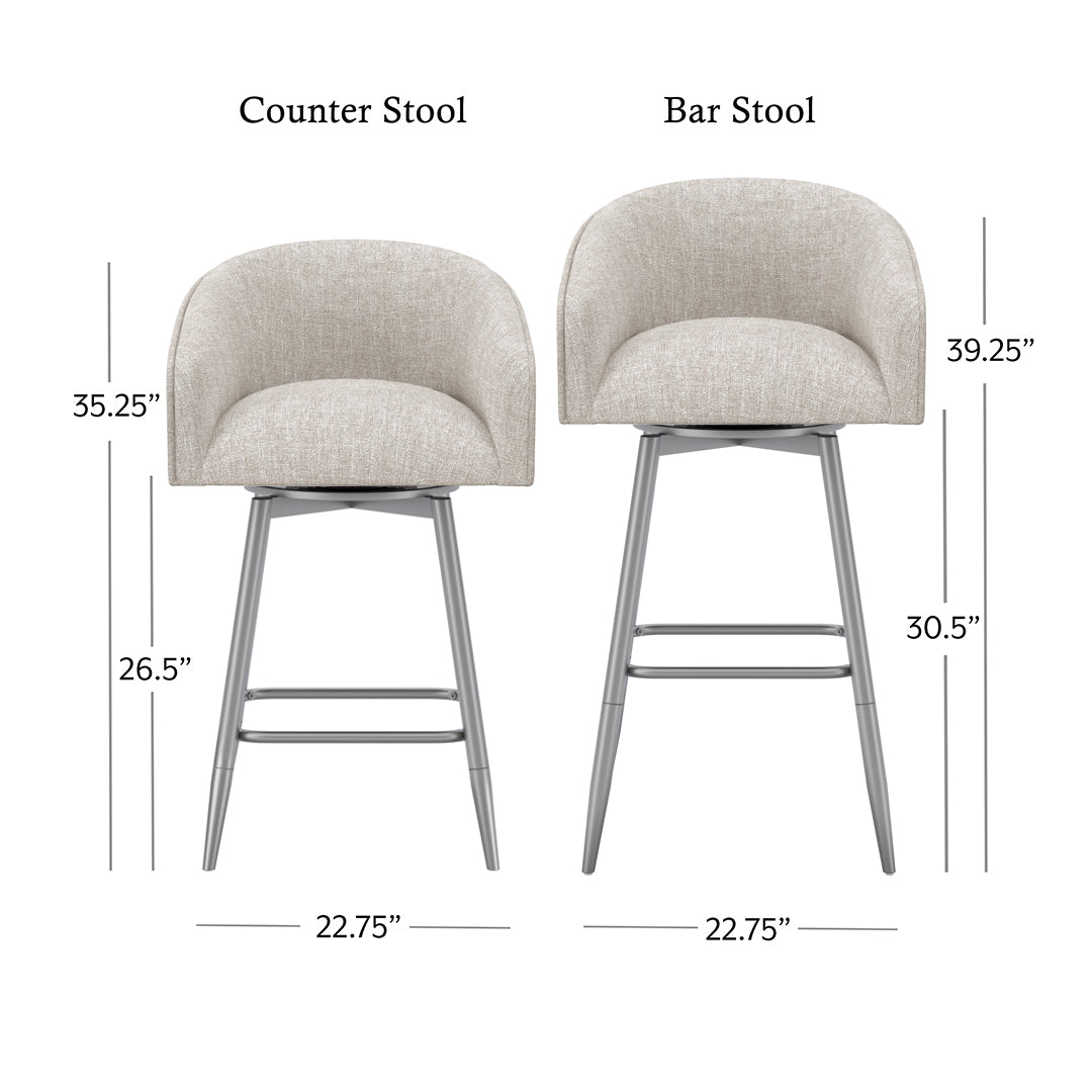 Barrel Bar Stool - Beige