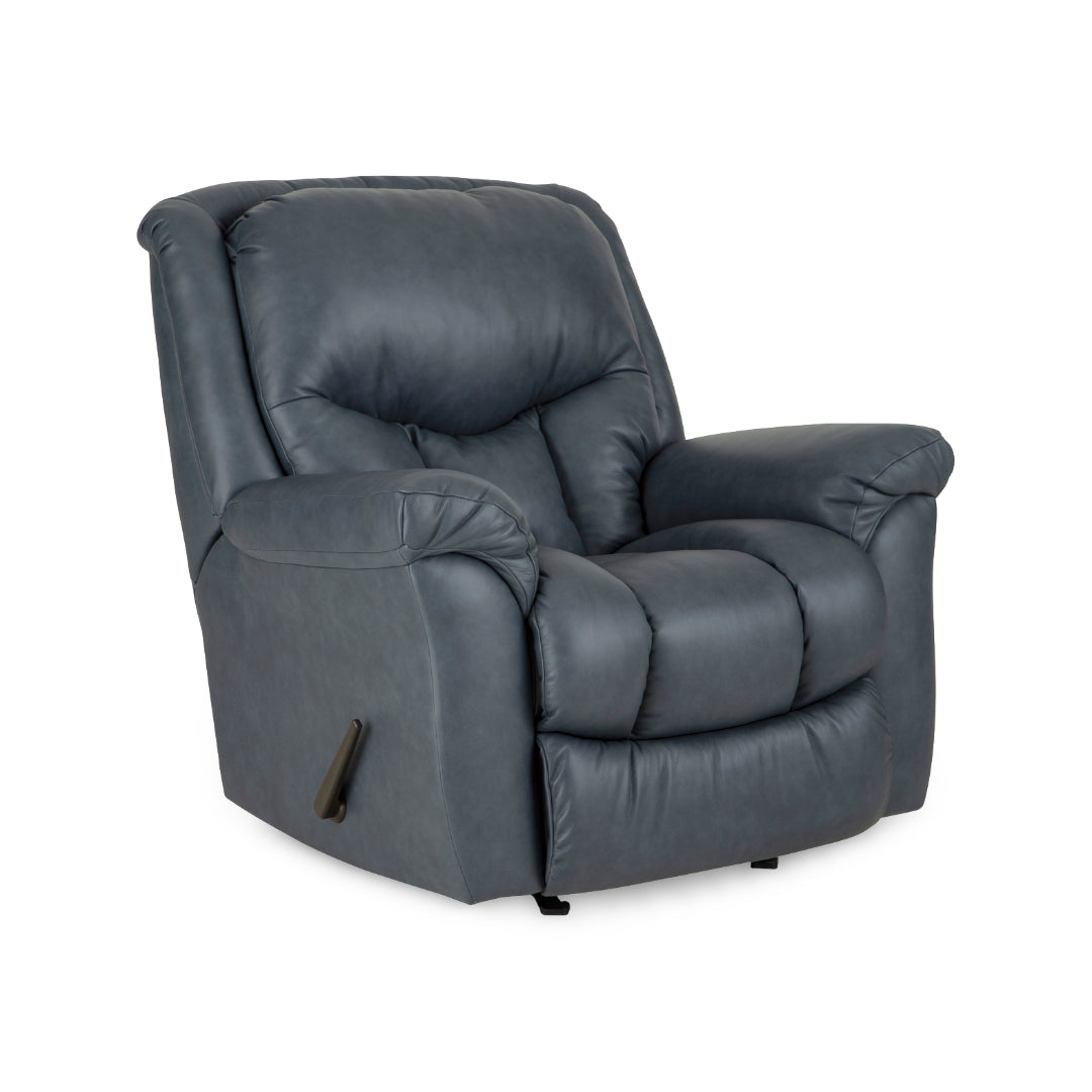 Beaumont Leather Rocker Recliner from Home Stretch with Manual Recline, Made in USA - Overhead view