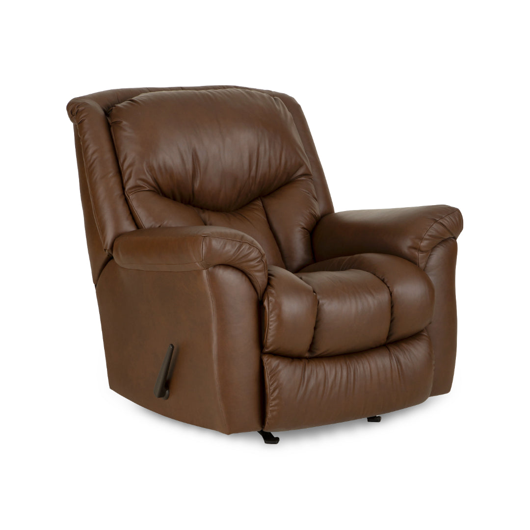 Beaumont Leather Rocker Recliner from Home Stretch with Manual Recline, Made in USA - Overhead view