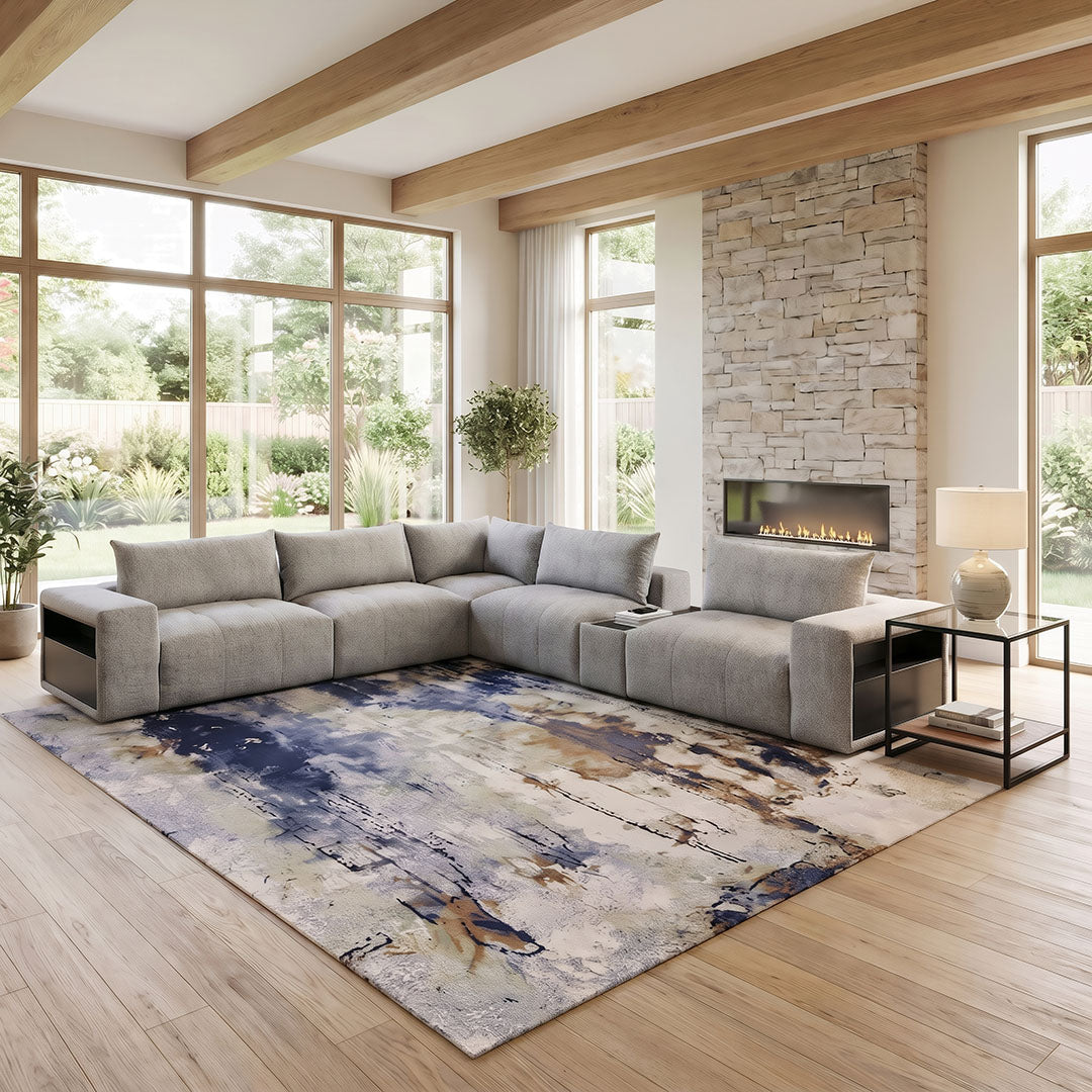 Beck Sectional (6-Piece) from Kuka Home in Gray Performance Fabric - Alternate angle