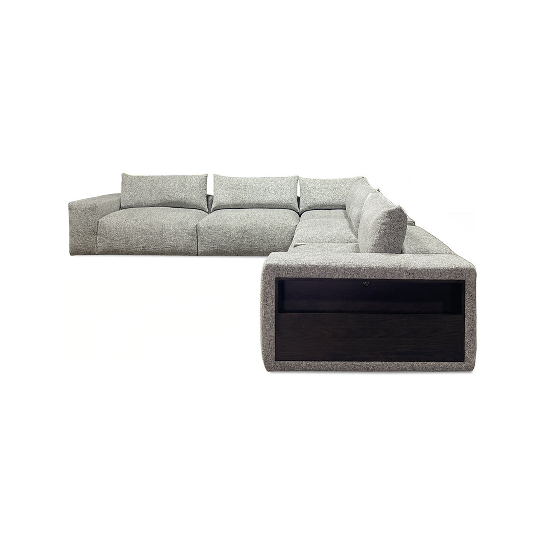 Beck Sectional (6-Piece) from Kuka Home in Gray Performance Fabric with USB Port, Wireless Charging - Additional view 4