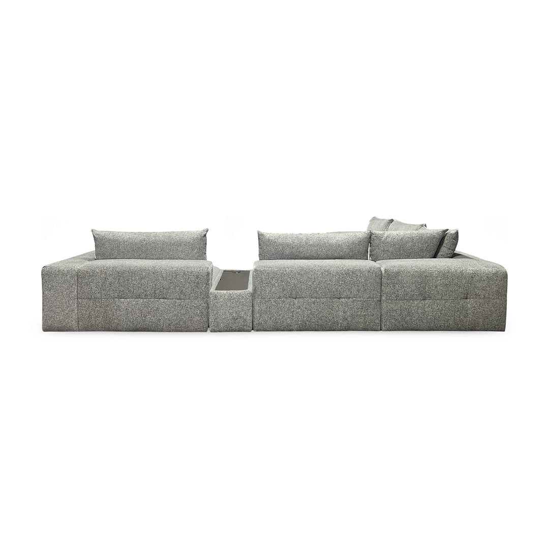 Beck Sectional (6-Piece) from Kuka Home in Gray Performance Fabric with USB Port, Wireless Charging - Additional view 6