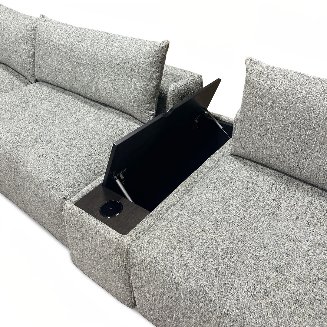 Beck Sectional (6-Piece) from Kuka Home in Gray Performance Fabric with USB Port, Wireless Charging - Additional view 10