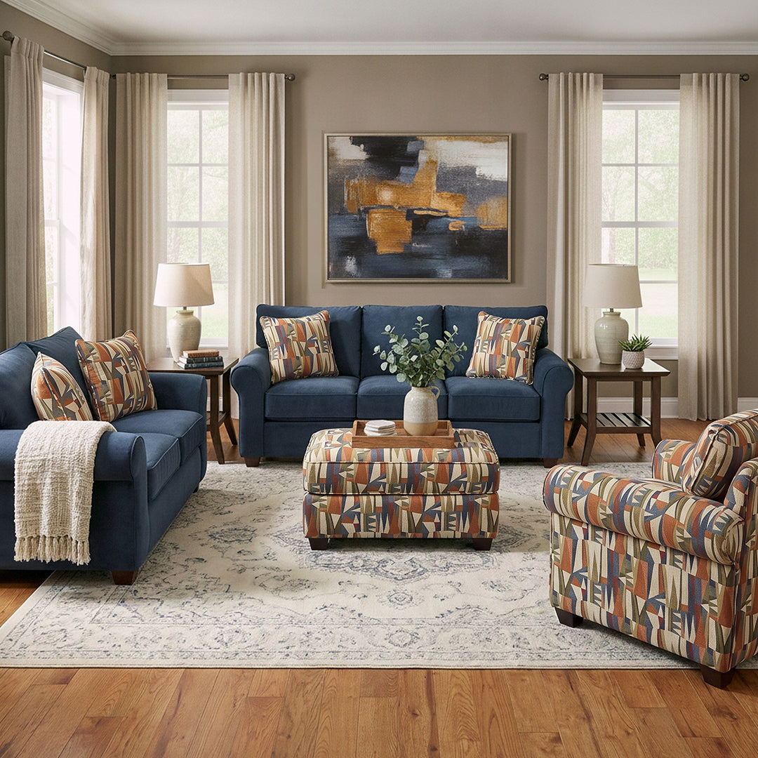 Blue Bella Living Room Set from Fusion - Room setting