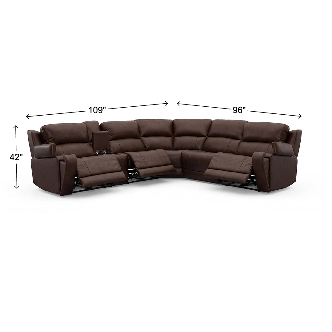 Benjamin Leather Power Reclining Sectional