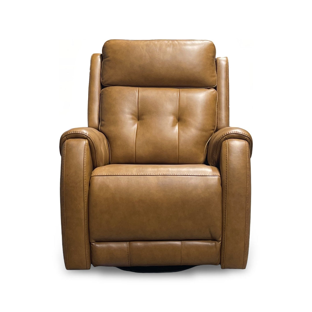 Bergman Leather Power Swivel Glider Recliner