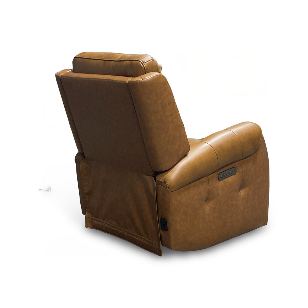 Bergman Leather Power Swivel Glider Recliner