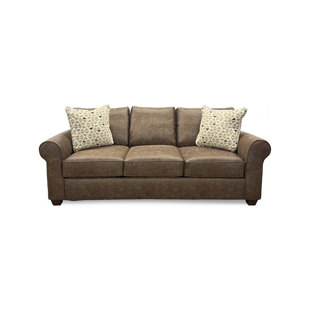 Billie Sofa from Fusion in Brown Memory Foam with Accent Pillows, Sleeper, Made in USA - Detail view