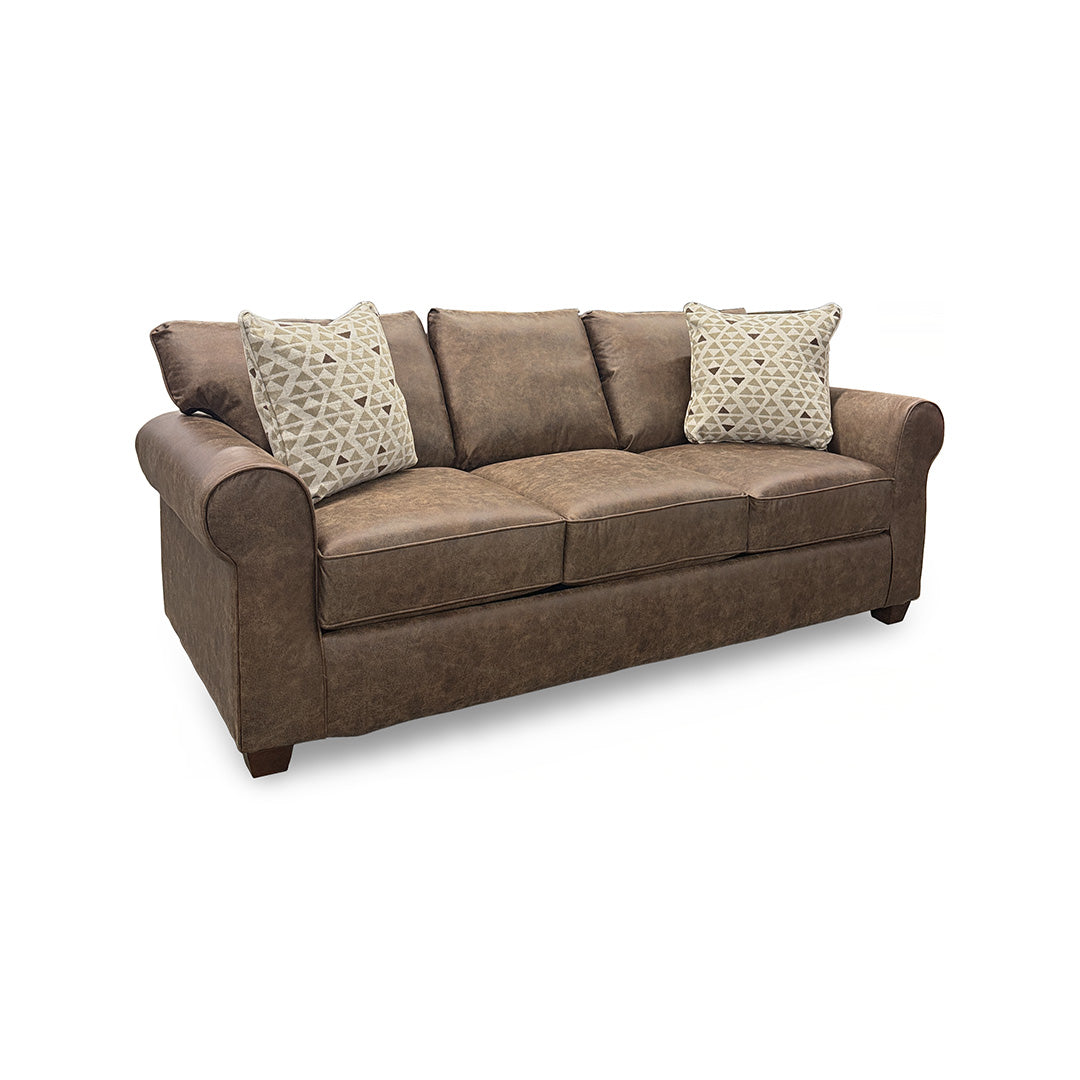 Billie Sofa and Loveseat from Fusion in Brown, Made in USA - Detail view