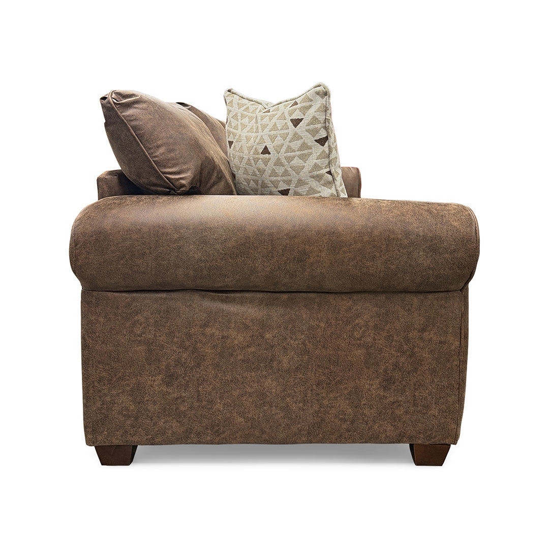 Billie Sofa from Fusion in Brown Memory Foam with Accent Pillows, Sleeper, Made in USA - Additional view 4