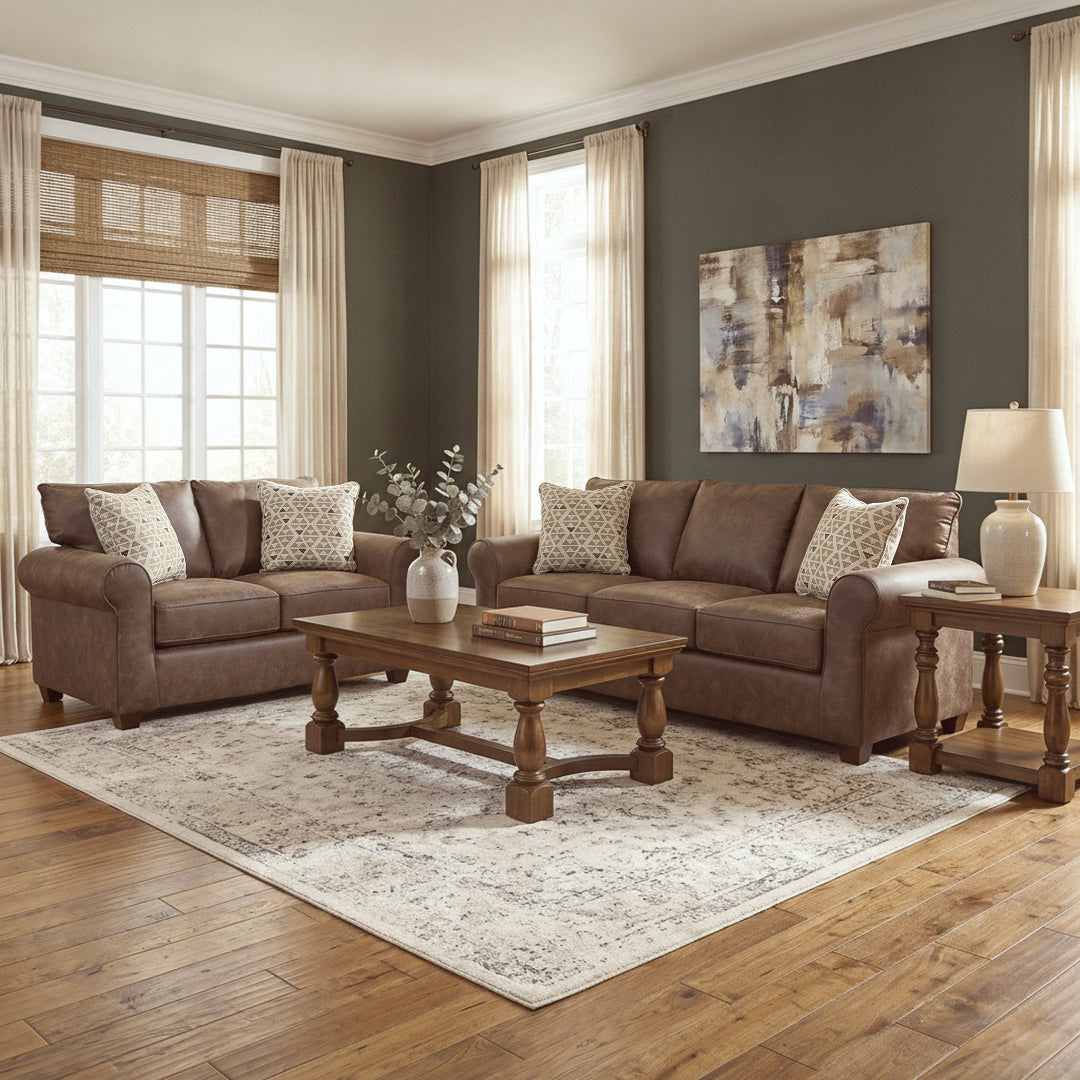 Billie Sofa from Fusion in Brown Memory Foam, Made in USA - Alternate angle
