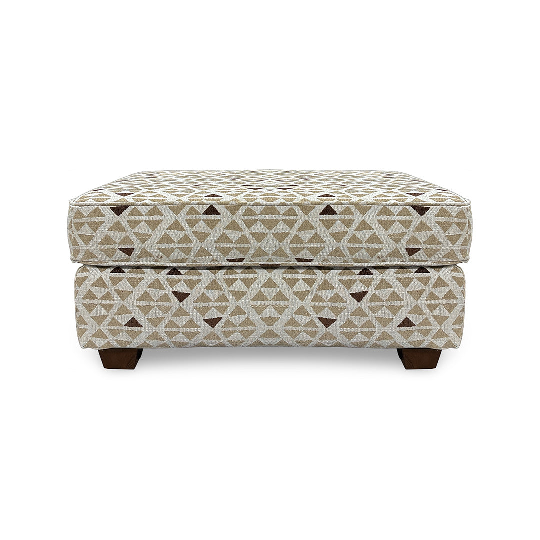 Billie Ottoman from Fusion in Beige, Made in USA - Detail view