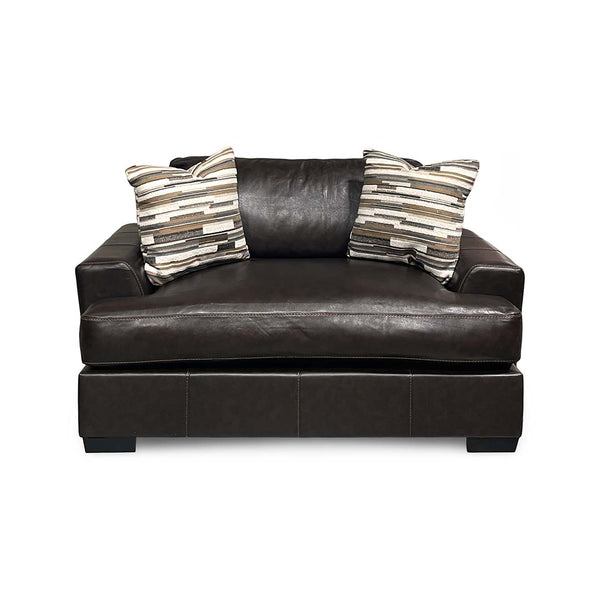 Bodie Leather Chair and a Half from Michael Nicholas Designs in Brown, Made in USA - Leather detail