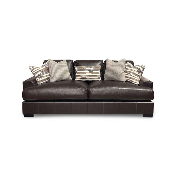 Bodie Leather Sofa from Michael Nicholas Designs in Brown, Made in USA - Leather detail