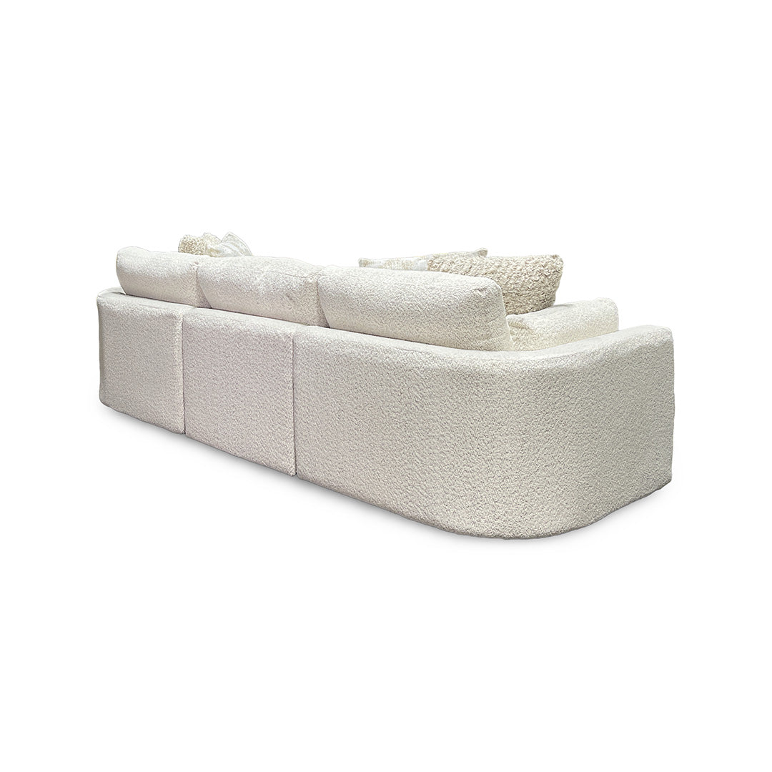 Bombay Sectional (4-Piece) from Franklin Corporation in Beige Bouclé with Accent Pillows, Reversible Cushions, Made in USA - Additional view 6