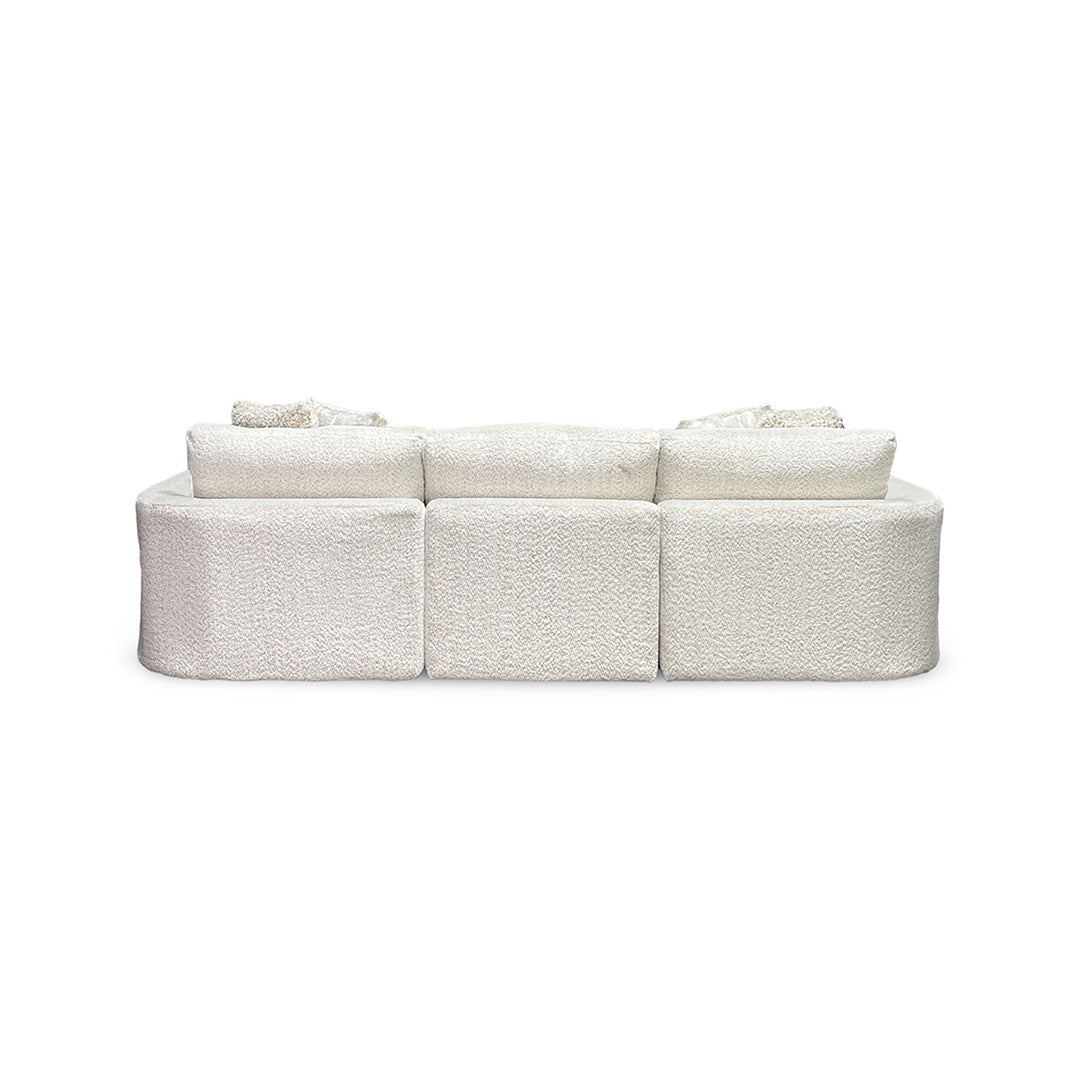 Bombay Sectional (4-Piece) from Franklin Corporation in Beige Bouclé with Accent Pillows, Reversible Cushions, Made in USA - Additional view 7