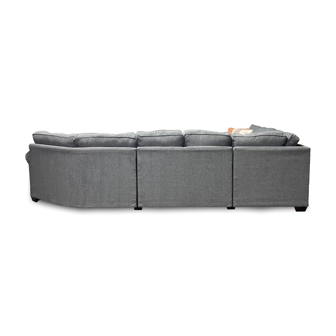 Gray sectional sofa on a white background