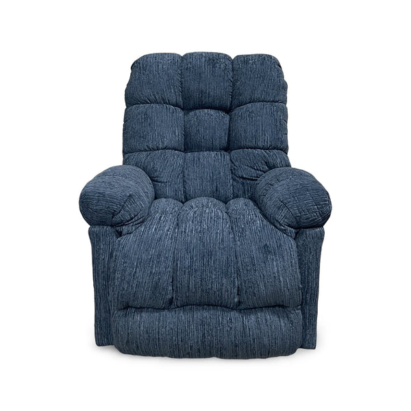 Brosmer Power Swivel Glider Recliner from Best Home Furnishings in Blue Performance Fabric, Made in USA - Reclined position