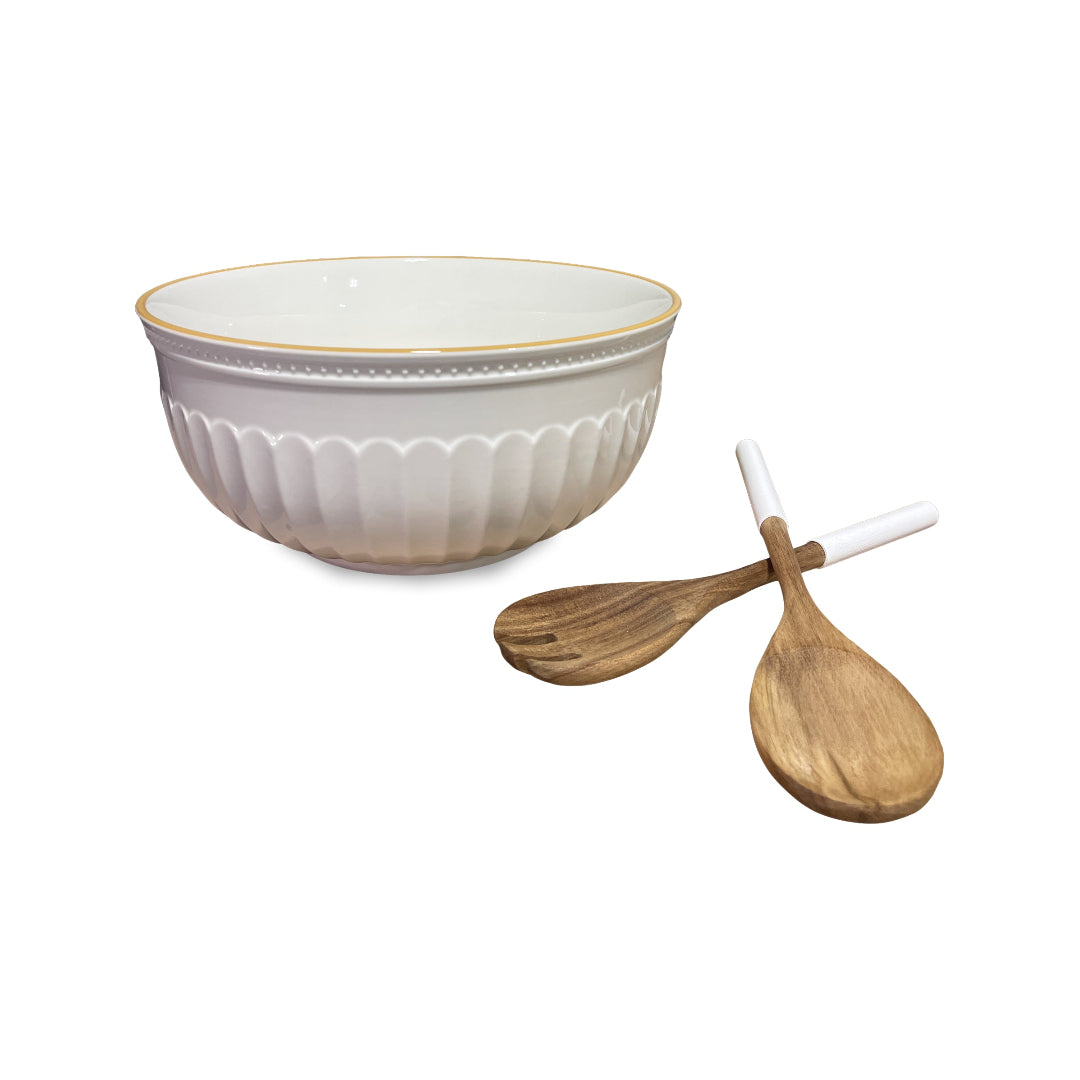 Ceramic Bowl With Utensils