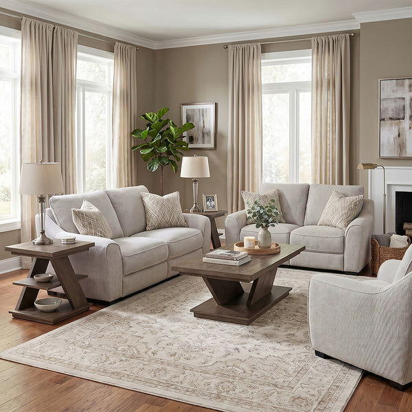 Charlotte Power Reclining Sofa from Moto Motion in Beige Fabric - Alternate angle