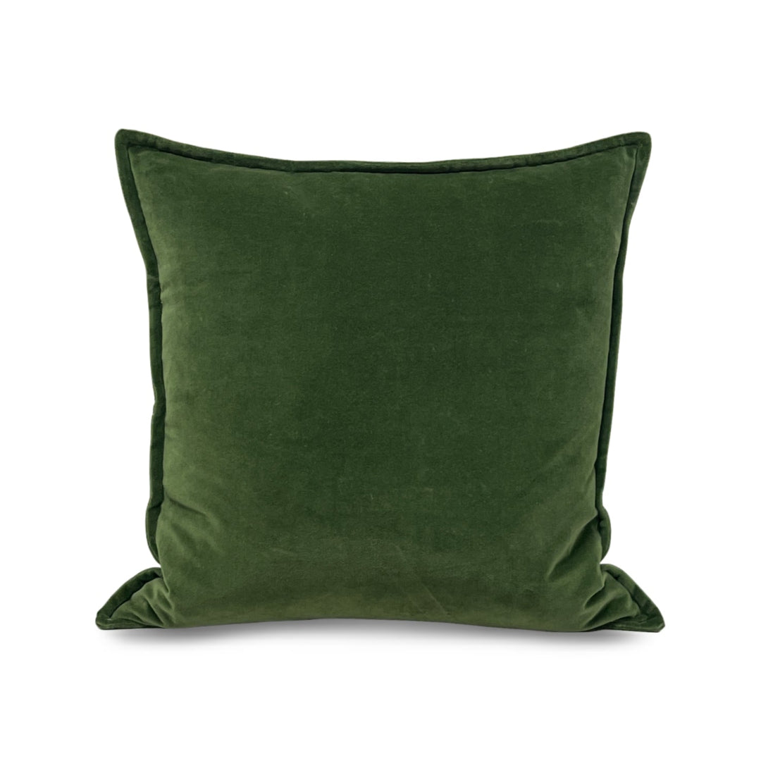 Cotton Velvet Pillow - Medium Green