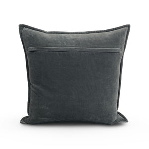 Cotton Velvet Pillow 20 - Charcoal