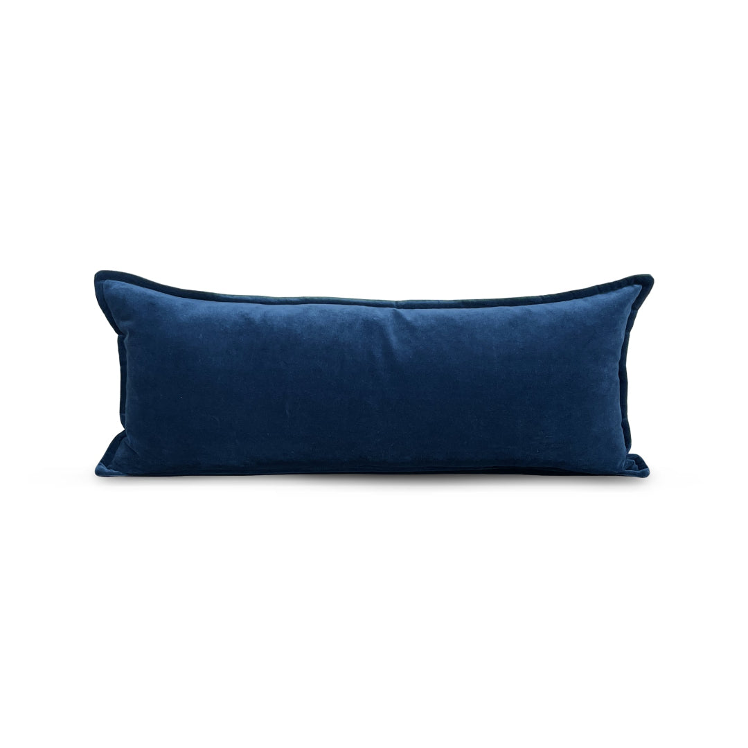 Cotton Velvet Pillow - Blue