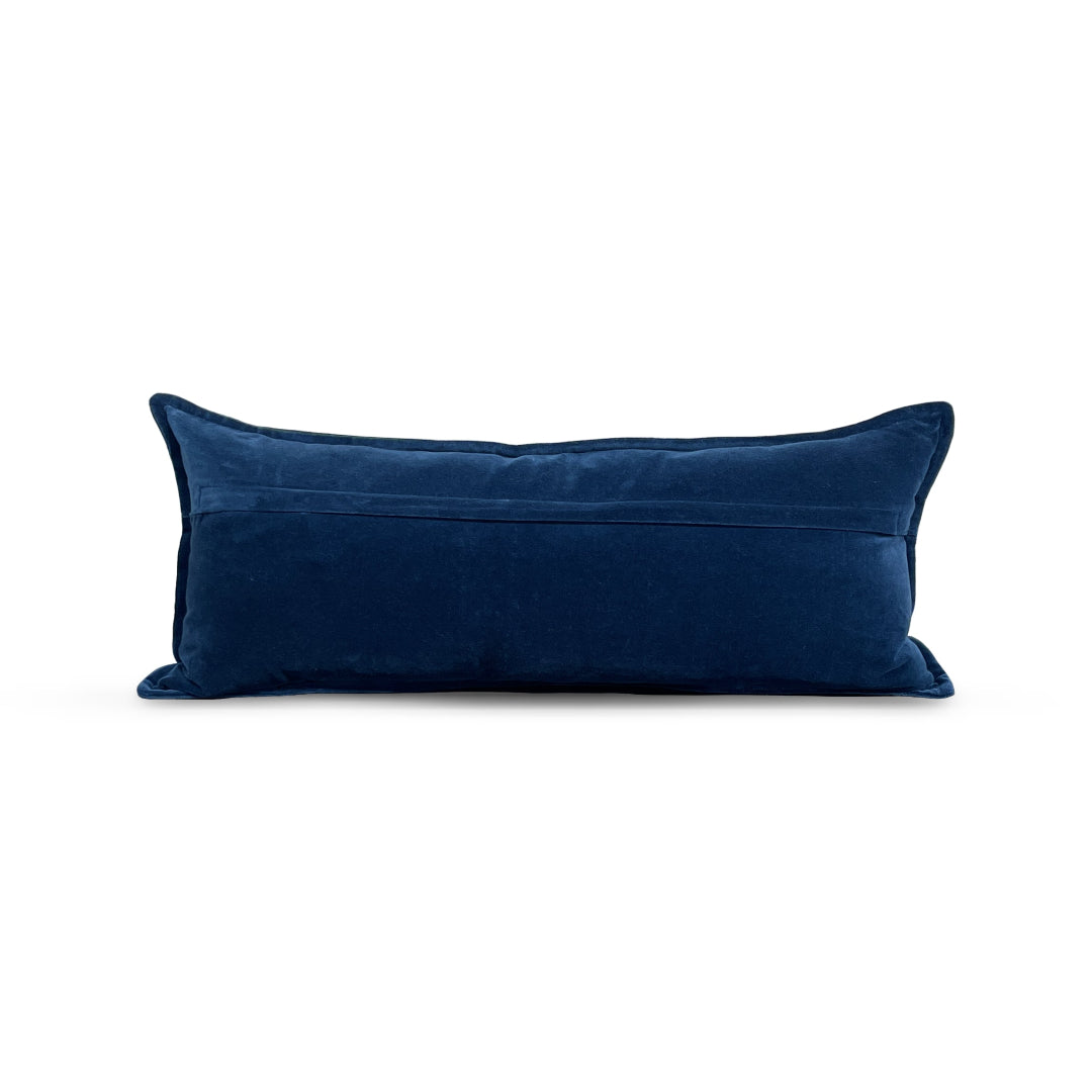 Cotton Velvet Pillow - Blue