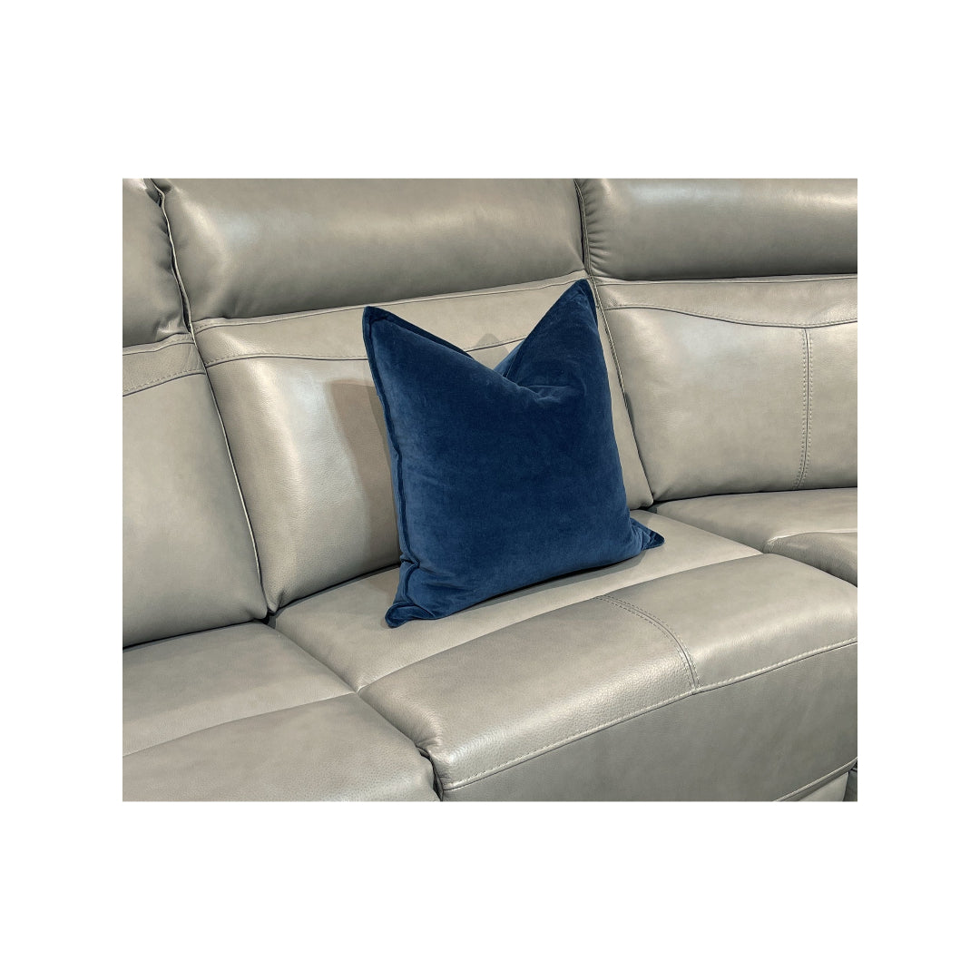 Cotton Velvet Pillow - Blue