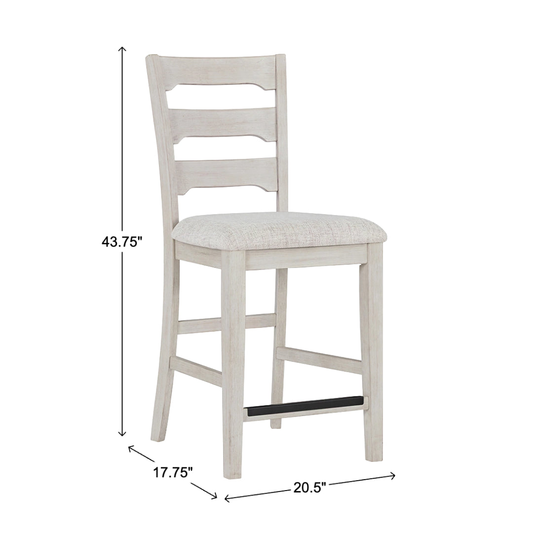 Crosby Counter Stool from Holland House in Upholstered - White finish