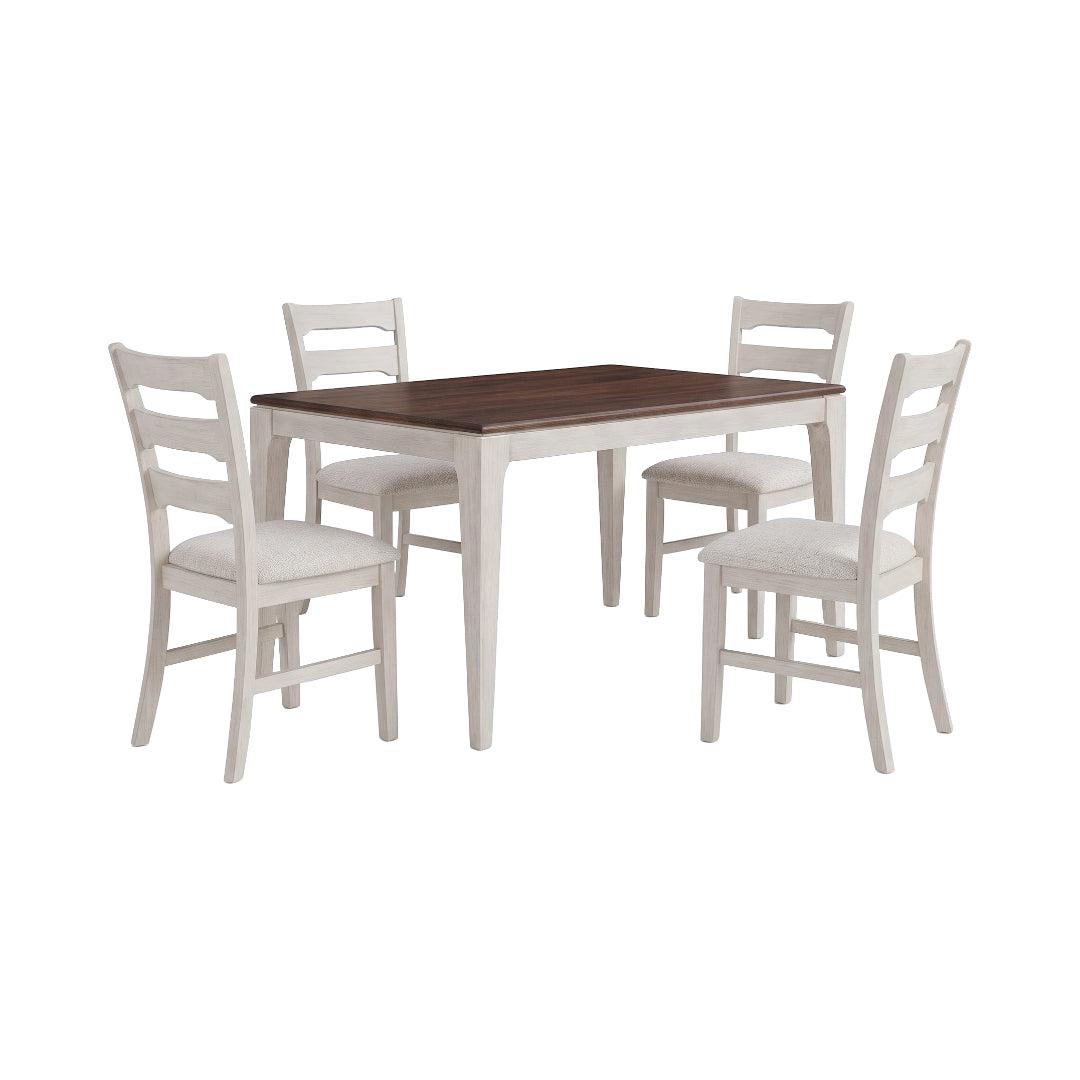Crosby Dining Set (5pc) (Seats 4-6) from Holland House in Veneer - White finish