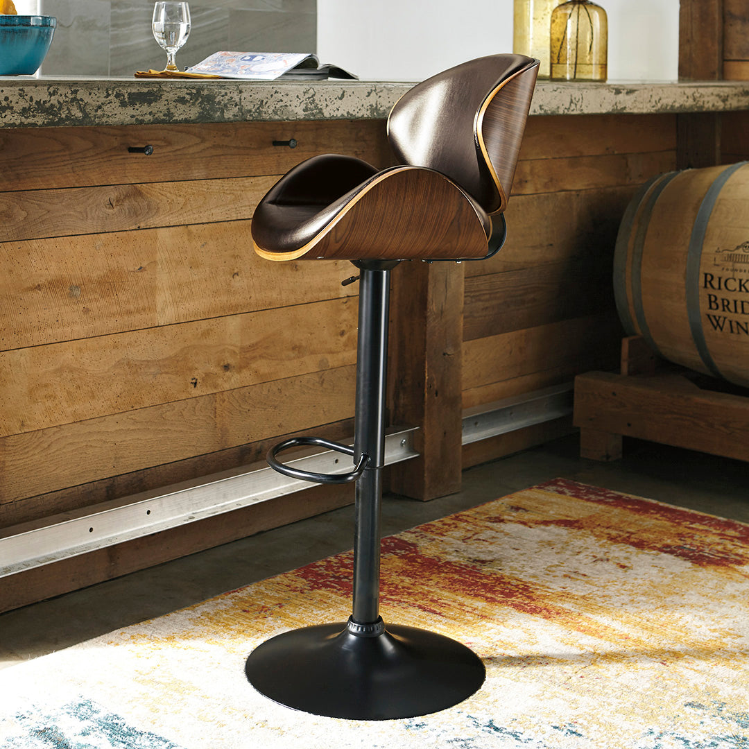 Adjustable Swivel Barstool - Black