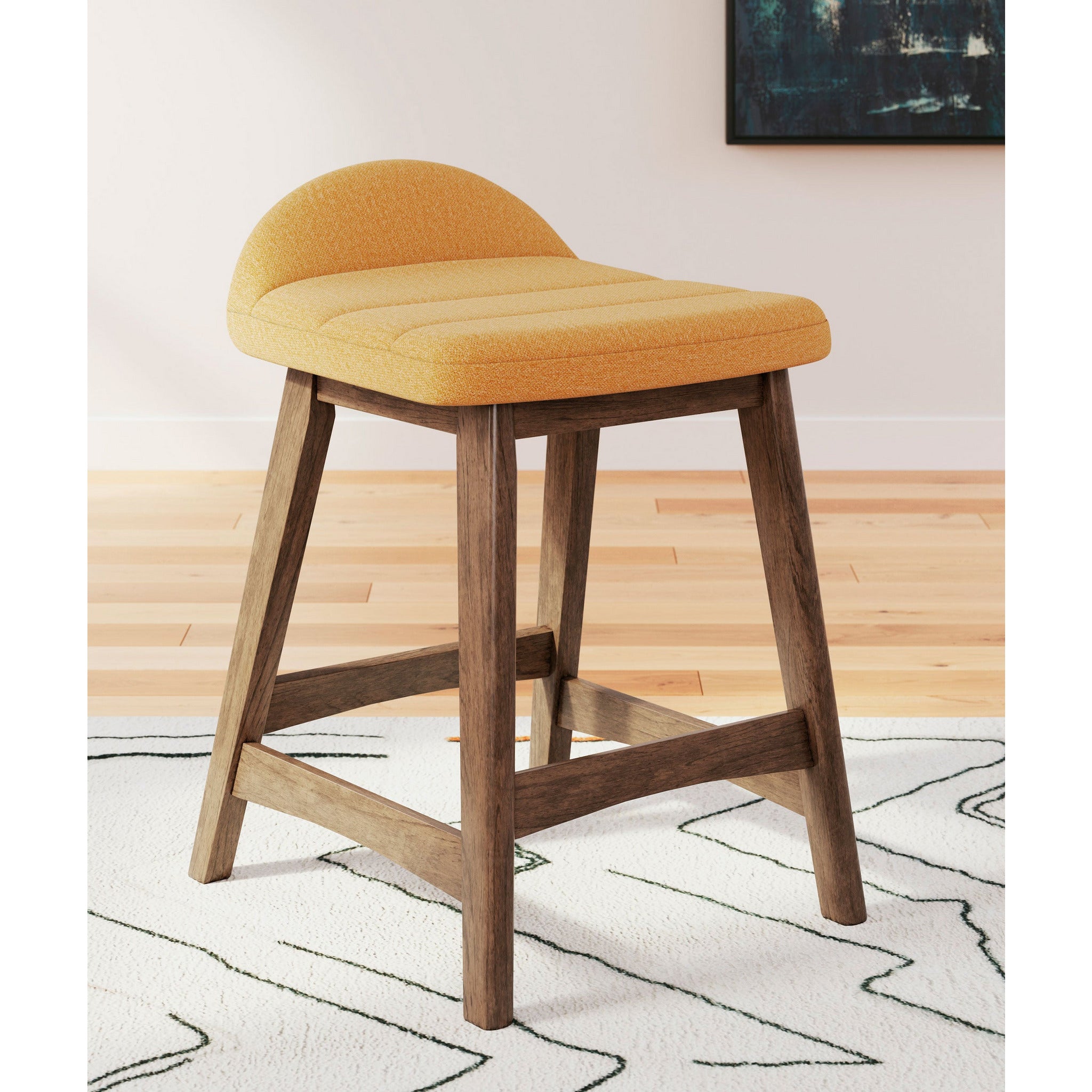 Lyncott Counter Height Bar Stool Mustard