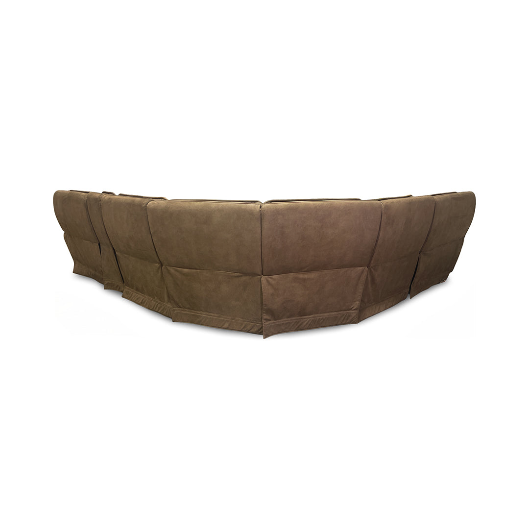 Daniel Zero-G Power Reclining Sectional (6-Piece) from Cheers in Brown Polyester with Cup Holders, Power Headrest - Reclined position