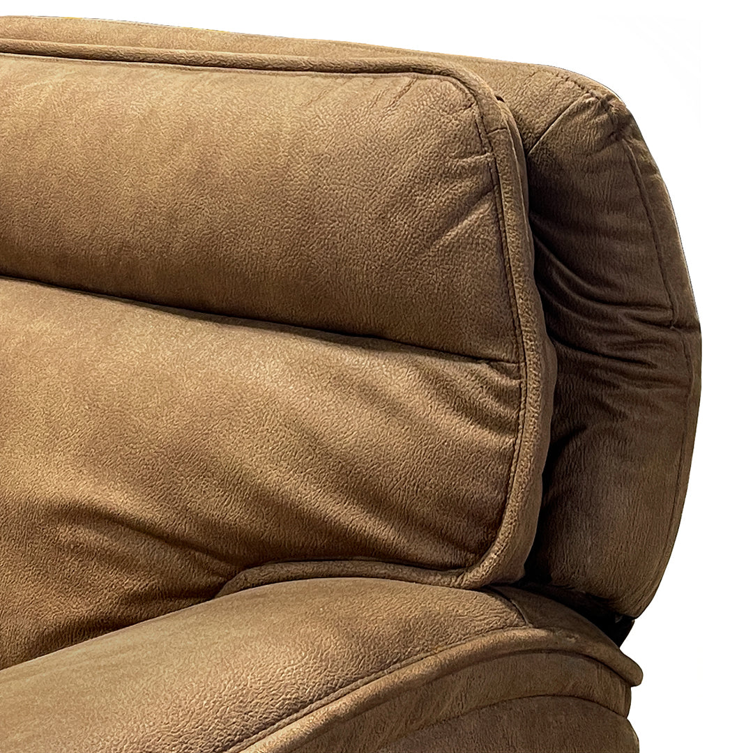 Daniel Zero-G Power Reclining Sectional (6-Piece) from Cheers in Brown Polyester with Cup Holders, Power Headrest - Reclined position