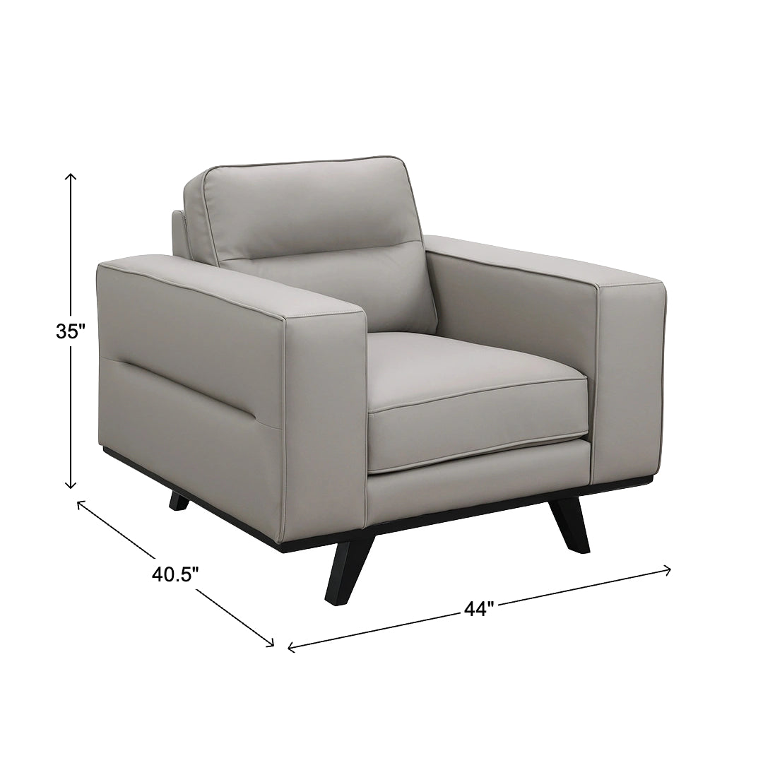 Dayton Sofa and Chair from Intercon in Gray Faux Leather / Leather-Look - Additional view 12