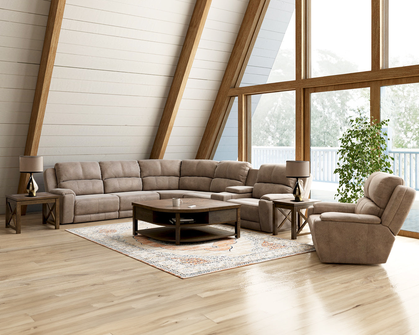 Dazzle Power Reclining Sectional (6pc)